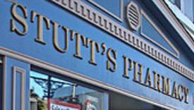 Stutt's Pharmacy storefront sign